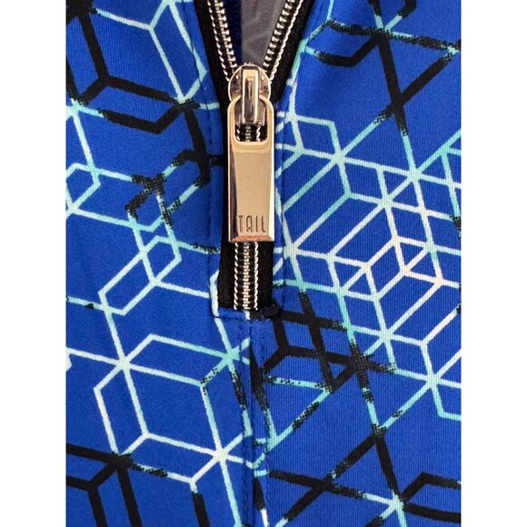 Tail Blue Geometric Honeycomb Patterned Golf Dress w/Pockets Size M Pickleball - Picture 2 of 8